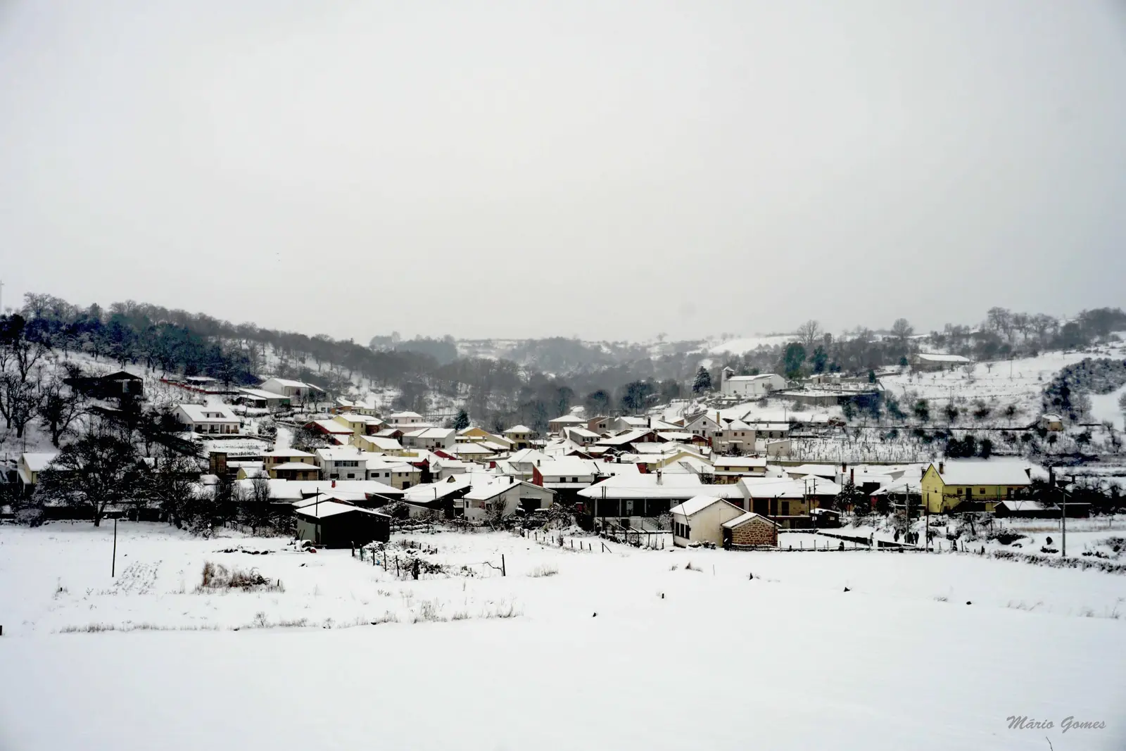 Varge coberta de neve, vista do alto